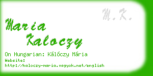 maria kaloczy business card