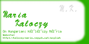 maria kaloczy business card